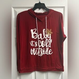 “Baby It’s Cold Outside” Lightweight Christmas Hoodie Size Large